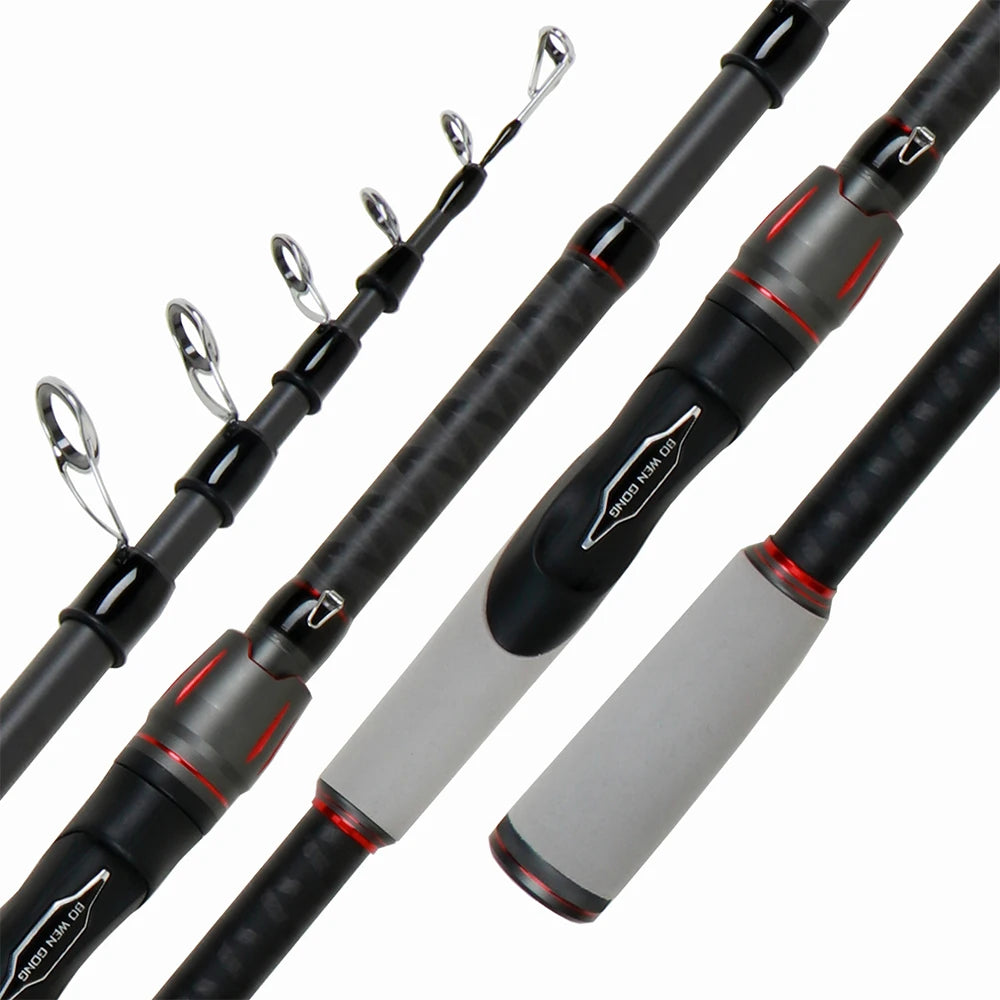Canne à pêche en fibre de carbone tressée – Solidité et finition haut de gamme!
